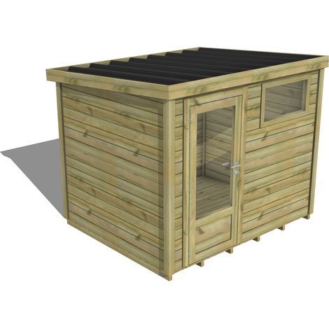 ABRI DE JARDIN bois traité 27mm, Essentiel, 2,6x2,1m, 6m2, Plancher (1/3)