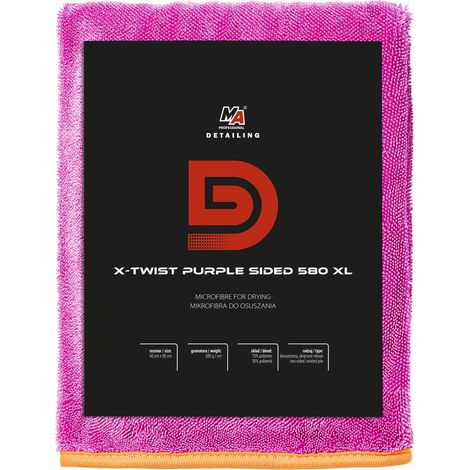 025719 MA detailing professionale - Microfibra XL 580GSM con lati viola X-twist PER asciugatura (1/4)