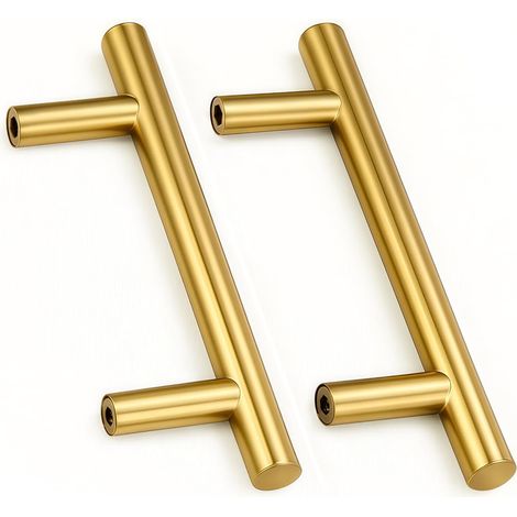 2 Unités En d or acier inoxydable Boutons De Porte Tirer La Poignée De Meubles avec Vis pour Tiroir Meuble Cuisine Home Decorating Trou à Trou 96 mm