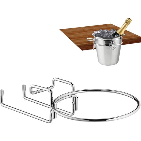 Rafraîchisseur à champagne, porte-bouteille de vin froid pour table de 18 cm Ø, peu encombrant, pour cava, fer, argent (1/5)