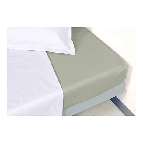 Drap housse Cendre en percale de coton 80 fils 90 x 190 x 30 cm (1/4)