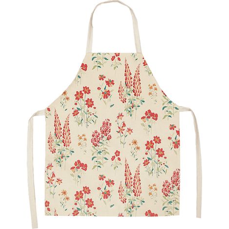 Tablier De Cuisine - Motif Fleurs Plantes - Imperméable Et Résistant - Pour Cuisson Et Pâtisserie - 1 Pièce (1/2)