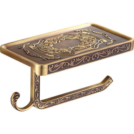 Derouleur Papier Toilette Porte Papier toilette Mural Support Papier Toilettes Couleur Porte-Papier Toilette Porte Bronze D'or (1/5)