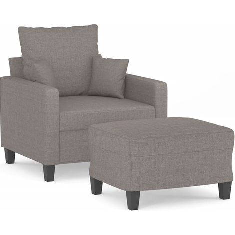 Maison Exclusive - Sessel mit Hocker Taupe 60 cm Stoff