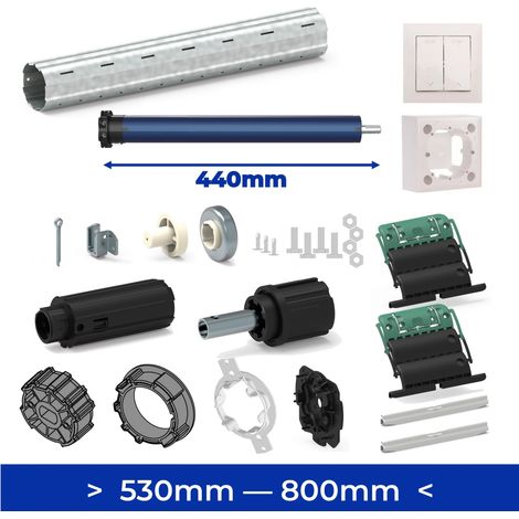 Kit axe moteur volet roulant 530 --- 800 mm Moteur Filaire