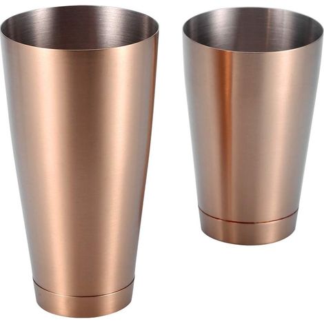 Shaker Boston in acciaio inox, set di shaker per cocktail, shaker per barman, per preparare cocktail Boston Martini, 600/750 ml (oro rosa) (1/5)