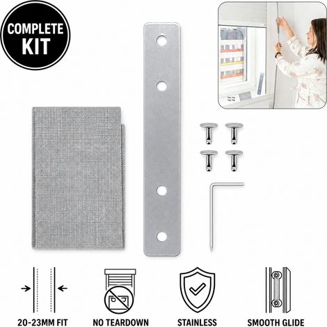 Komplettes Reparaturset für 20–23 mm breite Rollobänder, silber (1/5)
