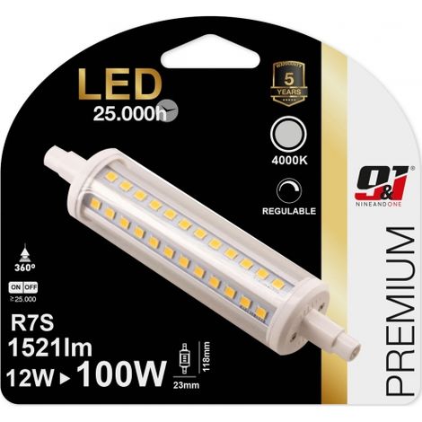 ORION91oficial® - Bombilla Lineal LED R7S Regulable 118mm 12w (=100w) 1521lm Luz Blanco Neutro 4000K 25000h, Foco, Iluminación, Aplique, Lámpara, Bombilla, - spaziOrion91 - Pack x6 (1/5)