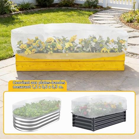 Filet de Protection Carre Potager 130x80x50cm Anti-Insectes et Anti-Oiseaux Maillage Fin de 0,8 mm adapté pour Lits surélevés et balconnières d'extérieur (1/3)