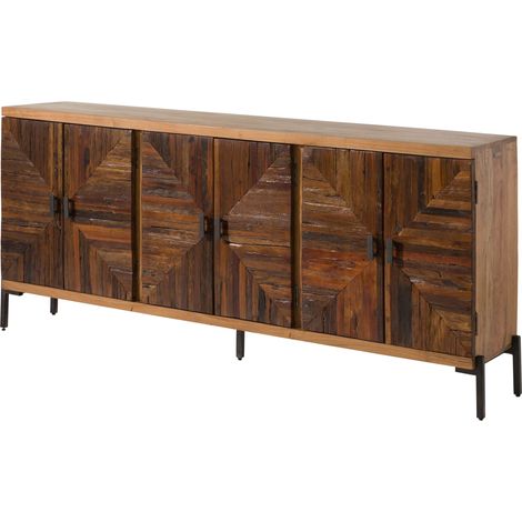 Credenza in legno riciclato 206x93x40 laccato naturale LYON 111
