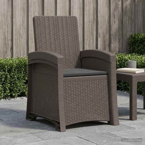 Teenpull – Liegesessel Garten Rattan-Optik Hellgrau und Anthrazit PP (1/5)