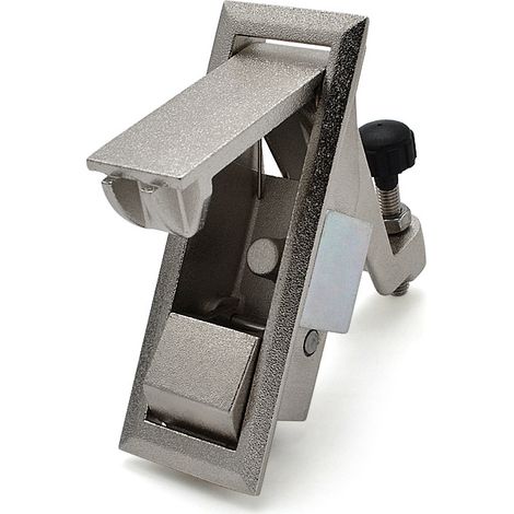 Lot de 2 verrous de porte de placard argentés à bouton-poussoir - Poignée de meuble plate électrique pour tiroirs de placard verrouillables, idéale pour le camping et les caravanes.