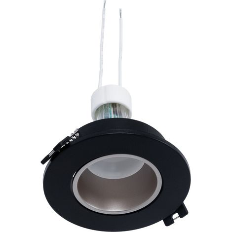 Kit Collerette spot encastrable Ø90mm (noir/champagne) + - Blanc Chaud
