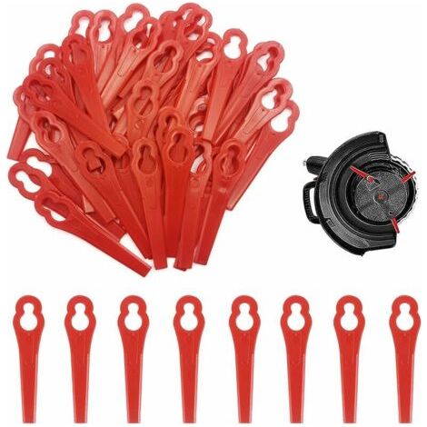 50 Ersatzmesser aus Kunststoff für Rasentrimmer, Kunststoffmesser, Rasentrimmer-Freischneidermesser, Rasenmähermesser aus Kunststoff, rote Kunststoff-Rasentrimmermesser H240 (1/5)