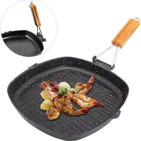 Faltbare Bratpfanne, geeignet für Grillstreifen, für den Außenbereich/Hausgebrauch, 20 x 20 cm (1/5)