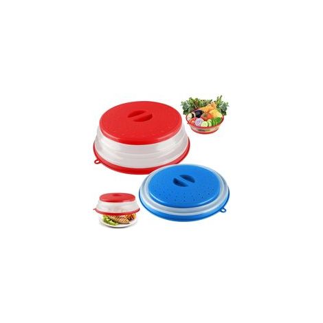 Cloche Micro Onde,2PCS Cloche Micro-Onde Pliable,Onde Passoire avec Trous de Vapeur pour Fruits Et Légumes, Couvercle Cloche Anti Vapeur et Fonction Passoire