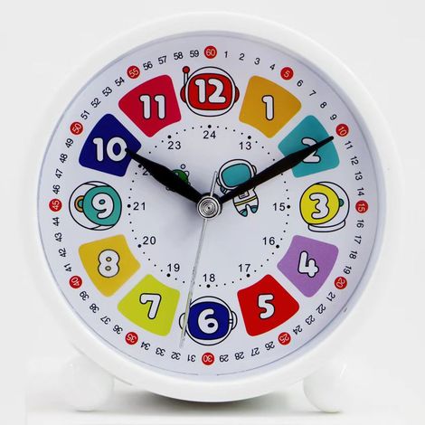 Reloj despertador digital para niños, reloj despertador digital para niños sin tictac, reloj despertador infantil sin tictac para escolares, niñas y niños (blanco) (1/2)