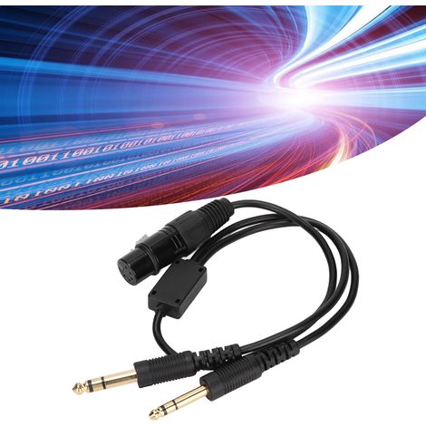 Adaptateur Câble XLR vers Double Prise GA pour Casque Aviation Airbus avec Connecteur 5 Broches