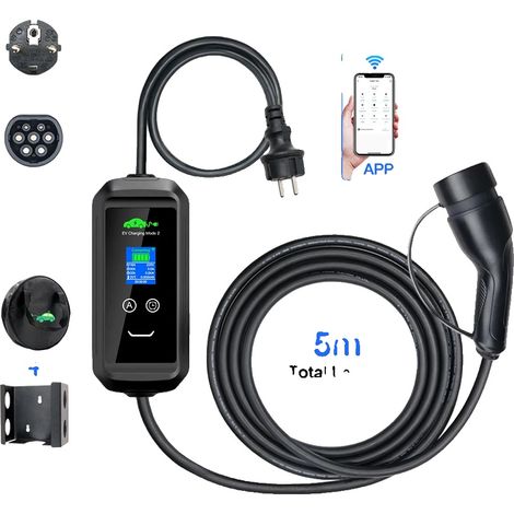 Chargeur EV, Design Portable, Contrôle par Application Intelligente, 3.6KW T2 APP, TYPE2 (1/2)