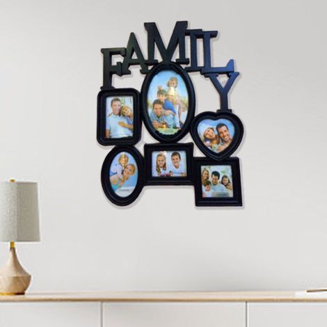 Cadre photo familial en PVC, 31 x 38 cm – convient pour être accroché ou exposé.