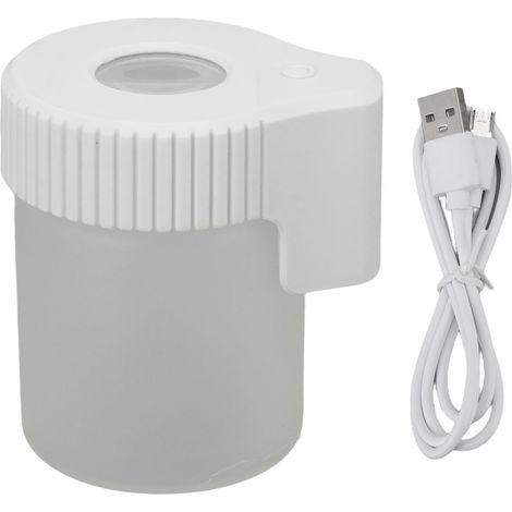 Bocal loupe LED 8X, bocal d'observation grossissant, coque en verre, étanche et anti-odeurs, récipient de rangement LED pour tabac et herbes, blanc