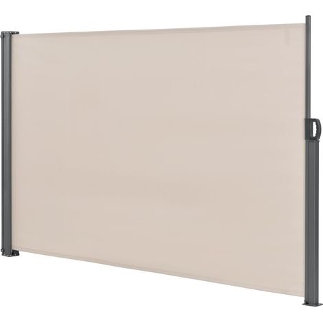 Toldo para protección solar toldo privacidad sombrilla metal y poliéster 160 x 300 cm beige 030001100