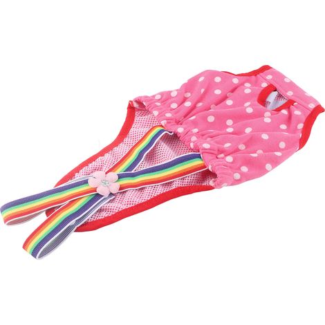 Menstruationswindel für Hündinnen und Welpen, wiederverwendbare und waschbare Latzhose, rosa-rote Shorts, XS (1/5)