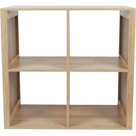 Etagère de rangement 4 cases en bois SAULK (1/5)