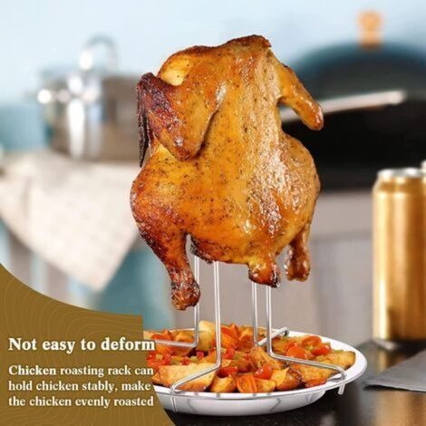 Grill de poulet vertical - grill de poulet vertical - grill de poulet en acier inoxydable, ustensiles de cuisine pour barbecue et Camping (1 pièce)