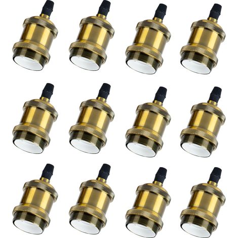 12PCS Base De Lámpara Simple Retro E27 Luz De Techo Vintage Lámpara Colgante Interior Bronce (1/5)