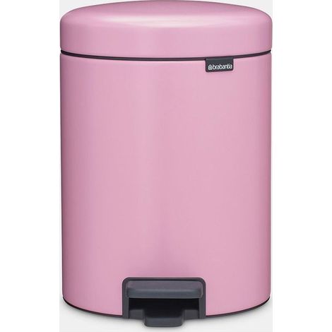 Brabantia NEWICON5L NewIcon Pattumiera a Pedale 5 litri Acciaio con Chiusura Silenziosa e Base Antiscivolo colore Rosa