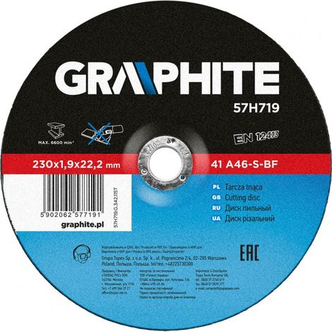 Disco de corte de metal 230 x 1,9 x 22,2 mm, 41 A46-S-BF