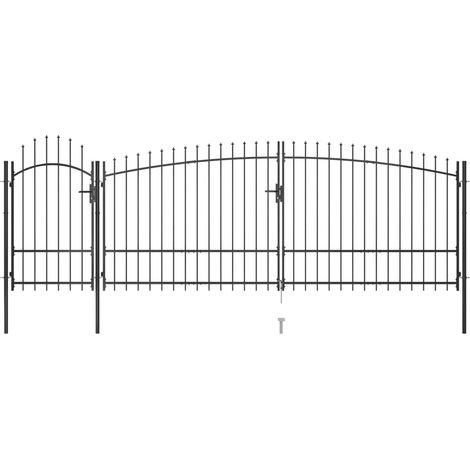 vidaXL Cancello da Giardino con Punta a Lancia 5x2,25 m Nero (1/5)