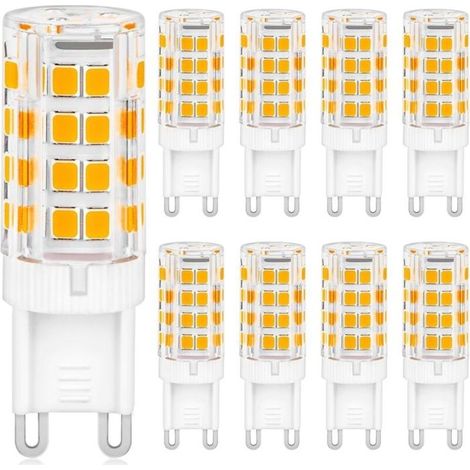 Ecleanfy - Ampoules LED G9 5W (équiv. 50W) 500 lm 3000K Blanc chaud Dimmable sans scintillement - Lot de 8 (1/4)
