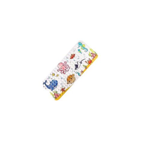 Badematte für Kinder – (100 cm x 40 cm) Badematte mit Meeresmotiven und 200 Saugnäpfen von Xqday (Geschenkidee)