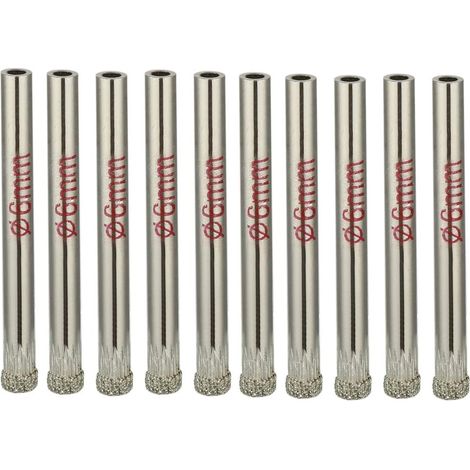 Sourcingmap 10 Pcs Trépan Diamant Foret Scie Cloche 6mm Diamant Enduit Scies Cloches pour Verre Céramique Carrelage Marbre Roche Porcelaine (1/5)