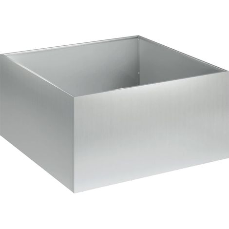 Cache-pot de jardin Argenté 60 x 60 x 30 cm Acier galvanisé - Cache pot extérieur, bac à plantes de jardin, décoration terrasse et balcon
