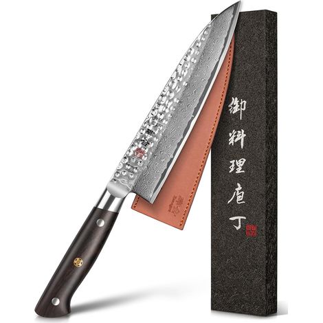 Japanese Damascus Knife 21cm Gyuto Knife 67 Layers Damascus Steel Gyuto Knife Full Silk Ebony Wood Handle Kitchen Knife with Gift Box (1/5)