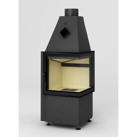 Estufa de leña de esquina Smart 2L/PT 51 cm - Ángulo: Derecho