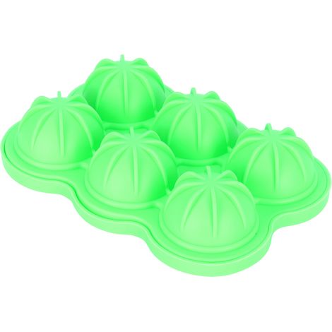 Moule à glaçons sphériques réutilisable en silicone à 6 compartiments, vert, pour la maison, la cuisine et le bar. (1/5)