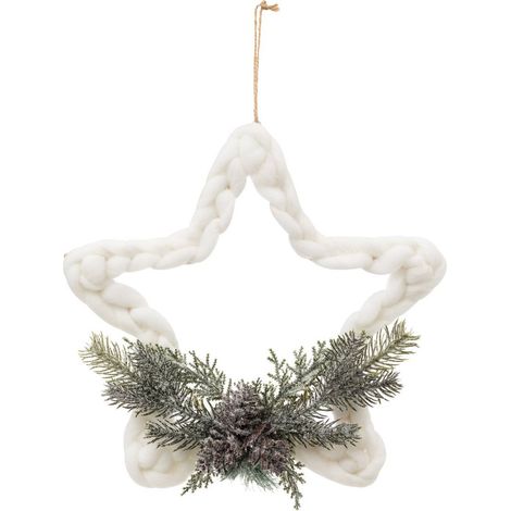 Decoración árbol de Navidad estrella de lana rama esmerilada 30cm - Atmosphera créateur d'intérieur (1/2)