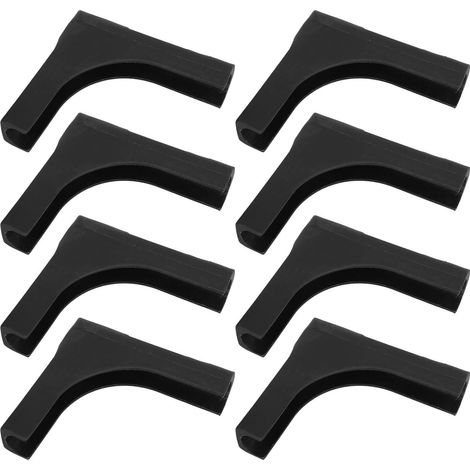 8 Pièces Protège-étendoir à Linge Housse en Plastique Noir, Accessoires pour Pieds de Portant à Vêtements, Adapté pour Usage Intérieur et Extérieur Sols Durs (1/5)