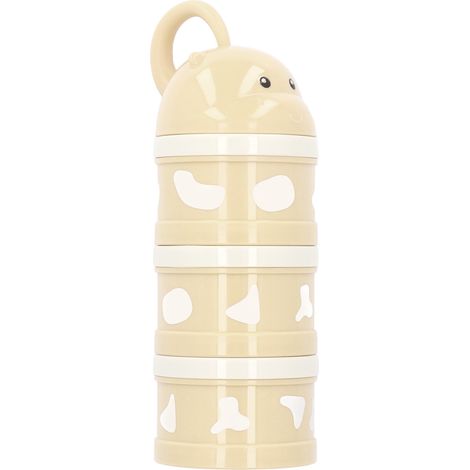 Distributeur de lait en poudre bébé 3 couches grande capacité portable détachable anti-fuite empilable boîte à formule infantile beige (1/5)