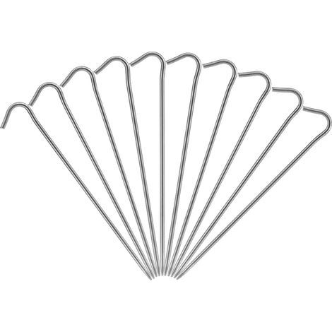 6er-Pack Zeltheringe für harten Boden, ultraleichte korrosionsbeständige Camping-Heringe mit konischer Spitze und Haken (10) (1/4)