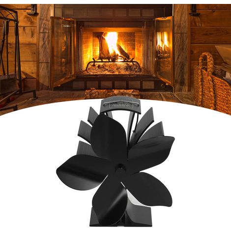 Ventilateur thermique pour cheminée, ventilateur pour cheminée à bois, chauffage à 5 pales, ventilateur pour poêle à pétrole (1/5)