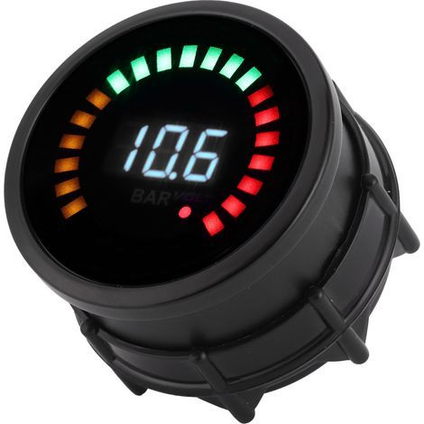 Turbo-Anzeige Voltmeter LED 52mm Digitalanzeige Doppelfunktion 12V schwarzer Rahmen (1/5)