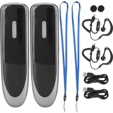 mini walkie-talkie, 16 canales, recargable por USB, batería de larga duración, auricular discreto, uso profesional. (1/5)