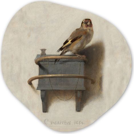 CERCHIO DA PARETE Cardellino - Old Master - Carel Fabritius 40x40 cm (1/4)