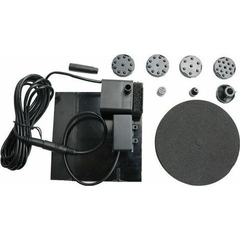 Pompe Solaire pour Bassin Jardin 190 L/H 7 V CC avec Panneau Intégré – Fontaine Aquarium Piscine Sans Balais et Bouchons de Sortie (1/5)