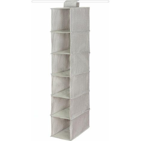 Compactor Organisation de penderie - Organiseur suspendu 30x18x94 cm, 6 compartiments, gris RAN10114 (1/8)